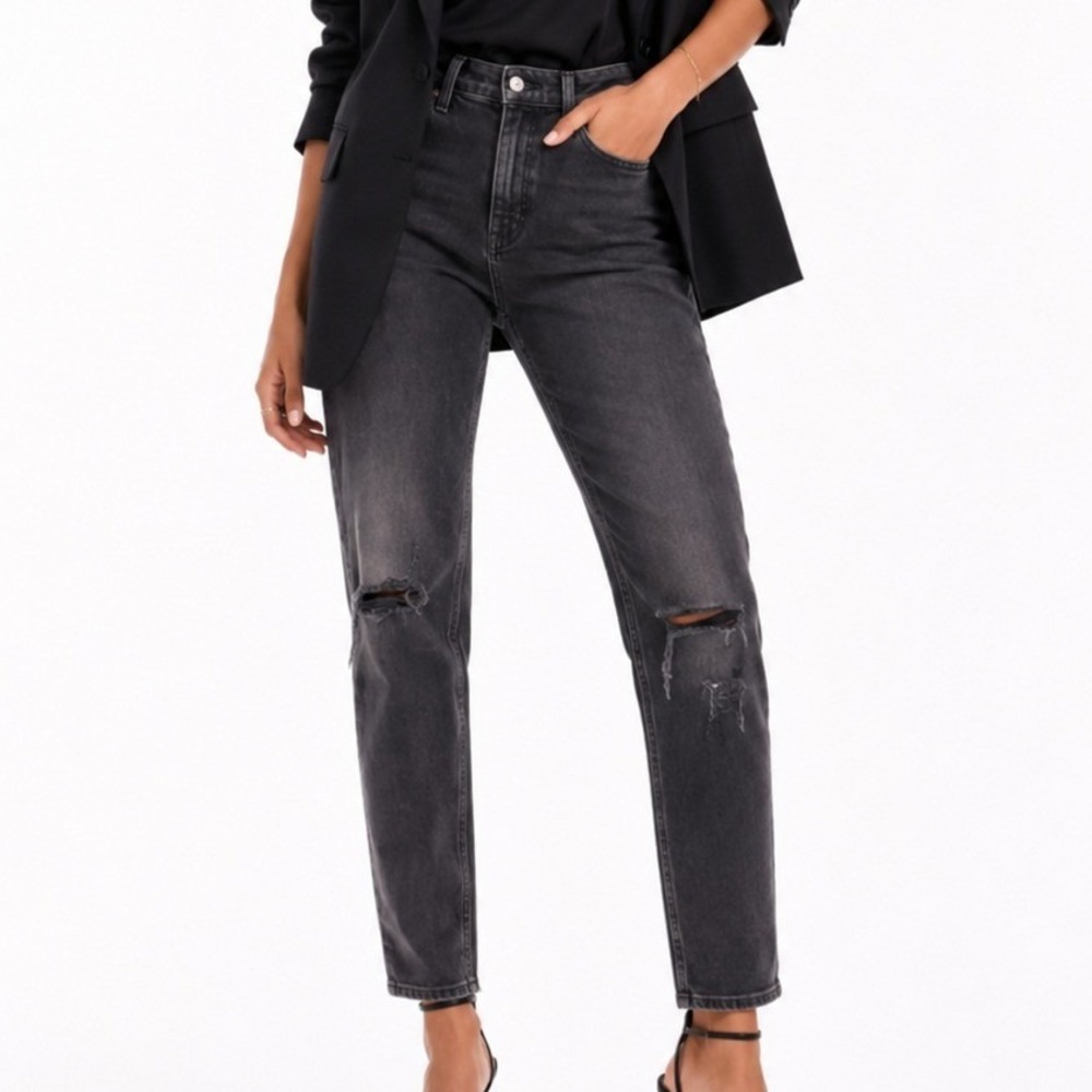 Rag & Bone Grunge Streetwear High Rise Ankle Skinny Jeans Rock W‎ Holes Black 26